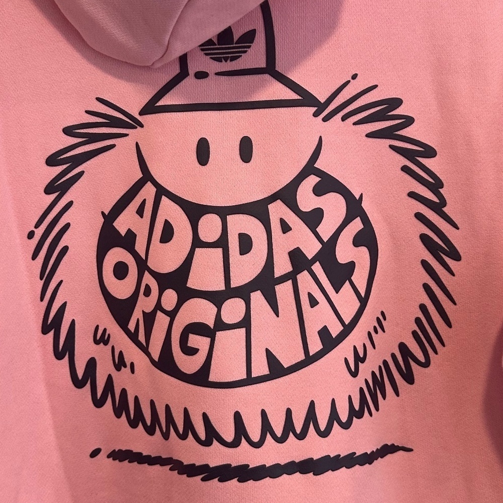 Men's Adidas Originals Pink Logo Loose Fit Hoodie - Size XL - Picture 10 of 16
